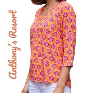 Anthony’s Resort Florida By Lulu-b UPF 50+ Geo Print 3/4 Sleeve Top